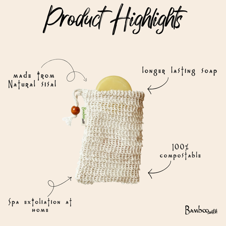 Sisal Soap Saver Bag | Natural Exfoliating Soap Pouch
