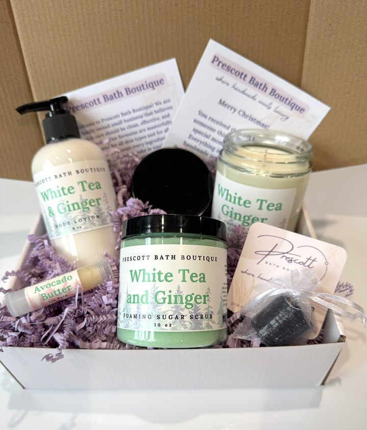 Christmas Spa Gift Box | Lotion, Scrub, Candle, Lip Balm | Winter Skincare Set