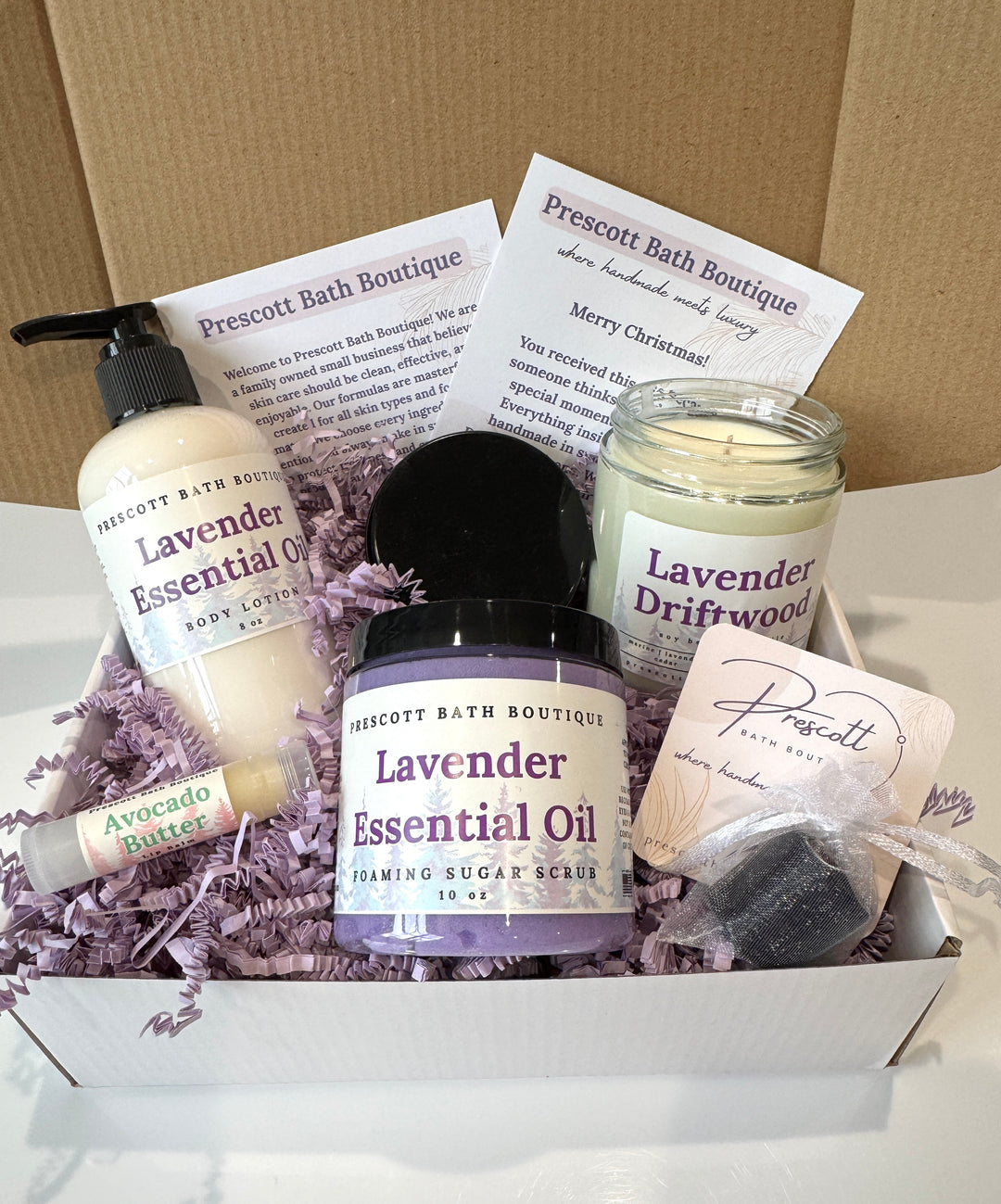 Christmas Spa Gift Box | Lotion, Scrub, Candle, Lip Balm | Winter Skincare Set