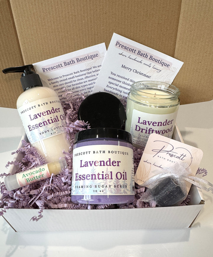 Christmas Spa Gift Box | Lotion, Scrub, Candle, Lip Balm | Winter Skincare Set