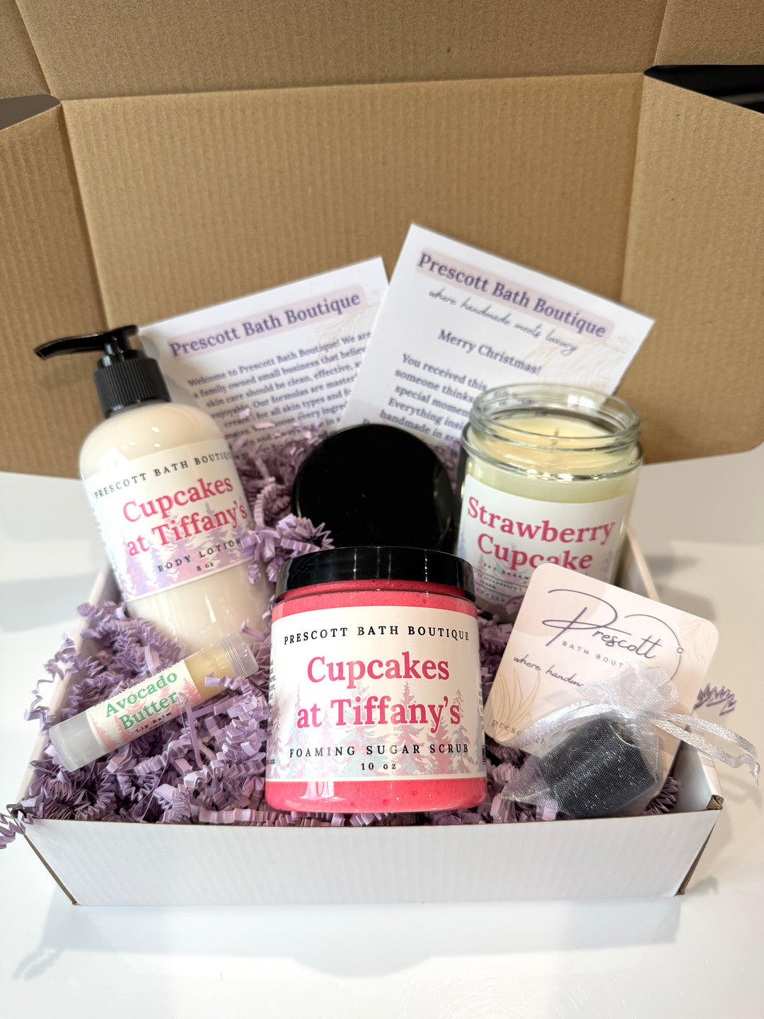 Christmas Spa Gift Box | Lotion, Scrub, Candle, Lip Balm | Winter Skincare Set