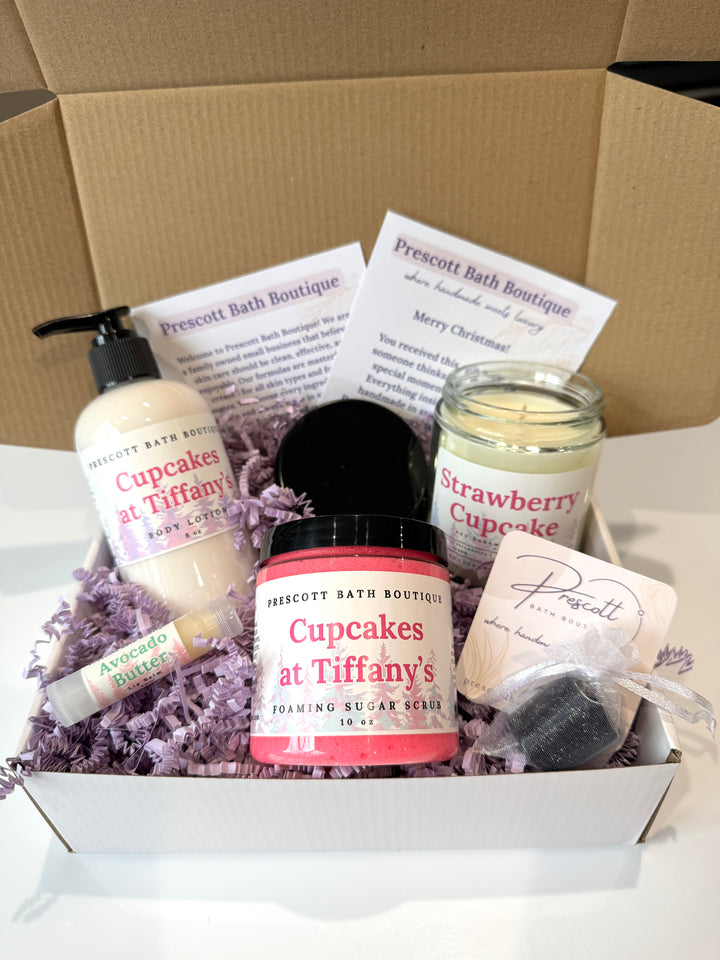 Christmas Spa Gift Box | Lotion, Scrub, Candle, Lip Balm | Winter Skincare Set