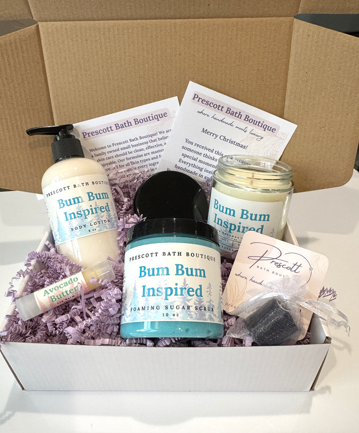 Christmas Spa Gift Box | Lotion, Scrub, Candle, Lip Balm | Winter Skincare Set