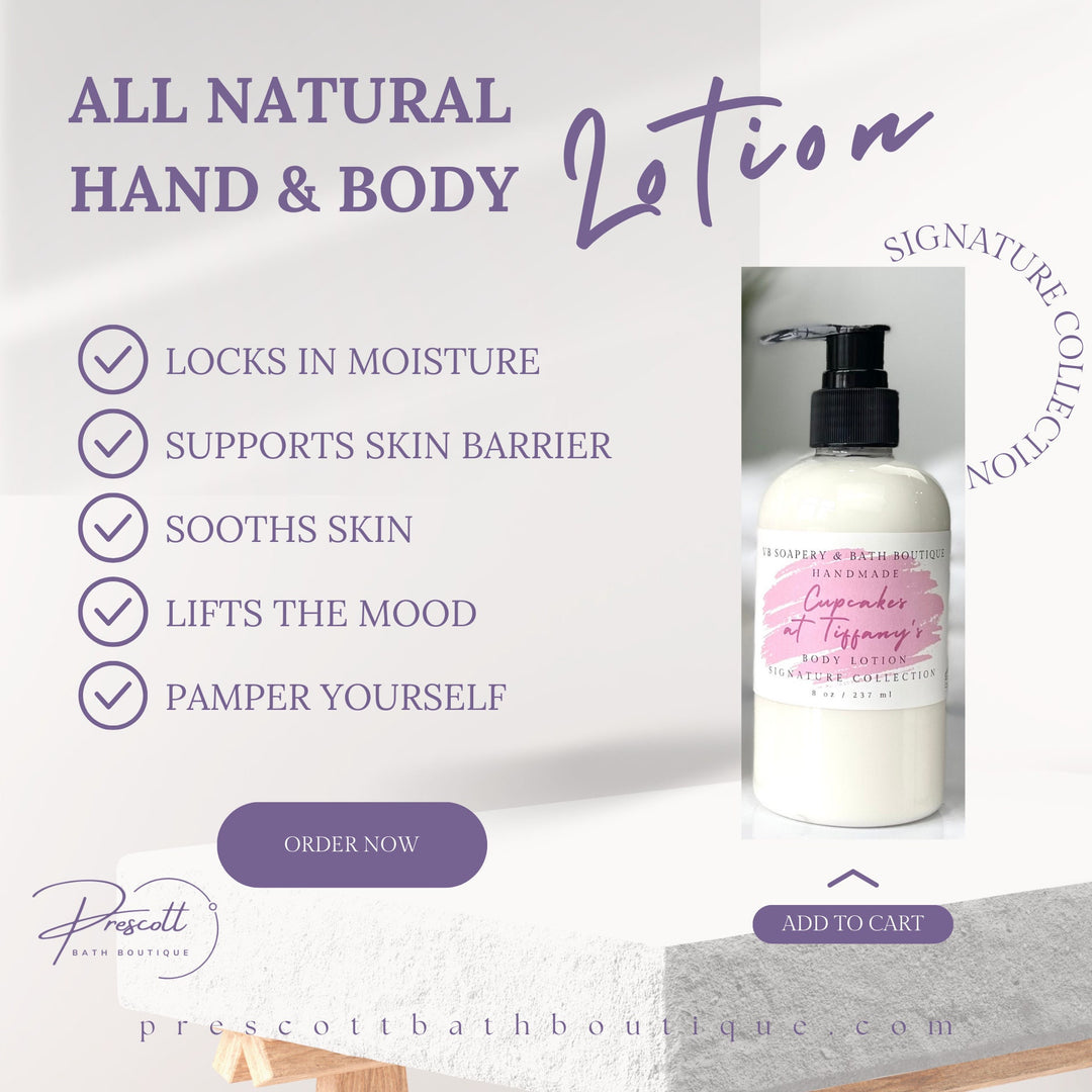 Unscented All Natural Handcrafted Body Lotion, Fragrance Free, Gift for Wife, Gift for Husband, Hand Lotion with Pro-Vitamin B5