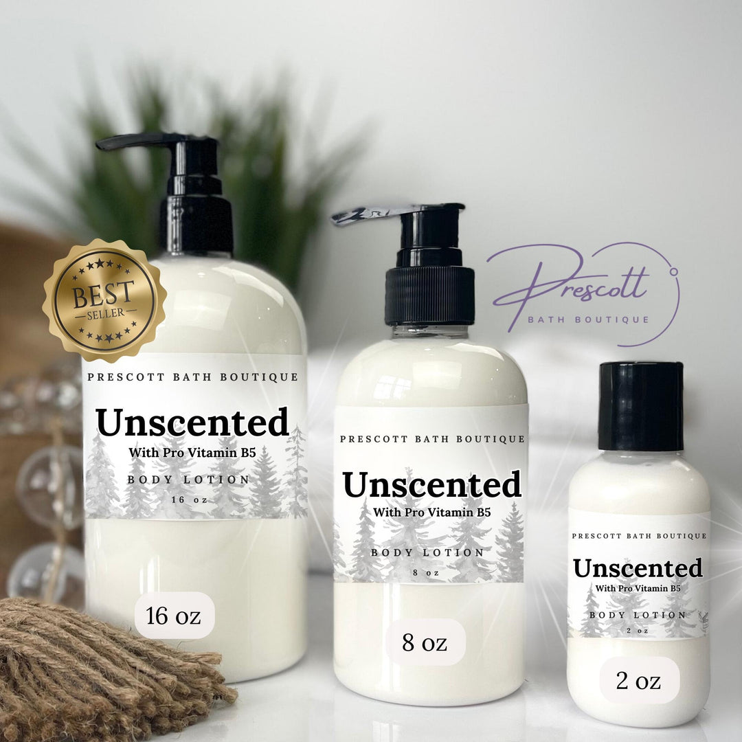 Unscented All Natural Handcrafted Body Lotion, Fragrance Free, Gift for Wife, Gift for Husband, Hand Lotion with Pro-Vitamin B5