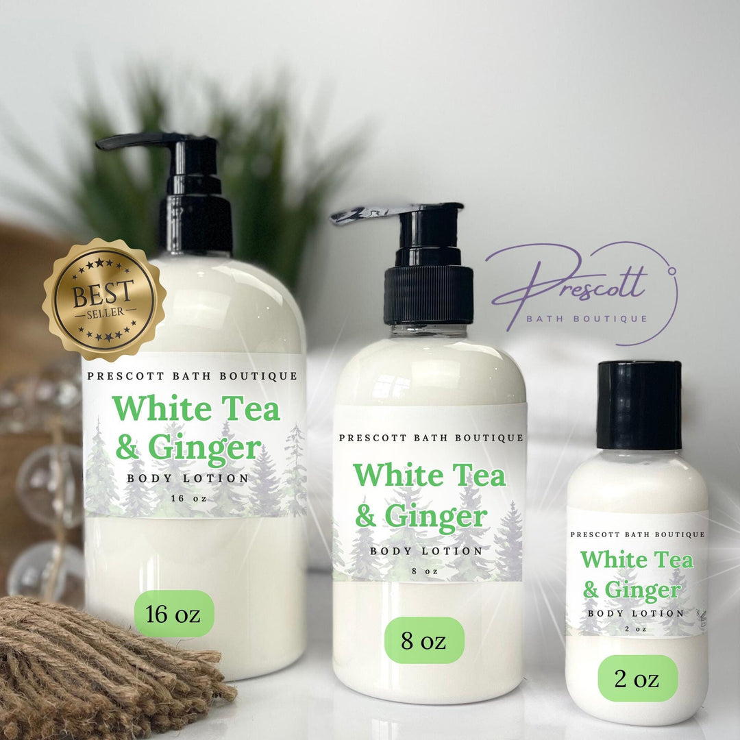White Tea and Ginger All Natural Handcrafted Body Lotion, Free Shipping on 50