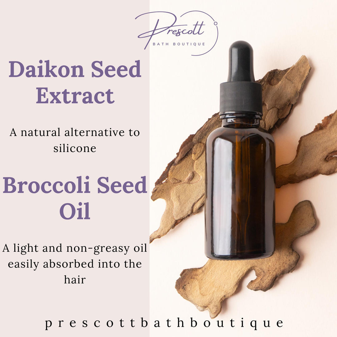 Nourishing Hair Oil With Broccoli Seed Oil and Daikon Seed Extract, All Natural Hair Care, Dry Scalp Oil, Frizz Control Oil, Beard Oil