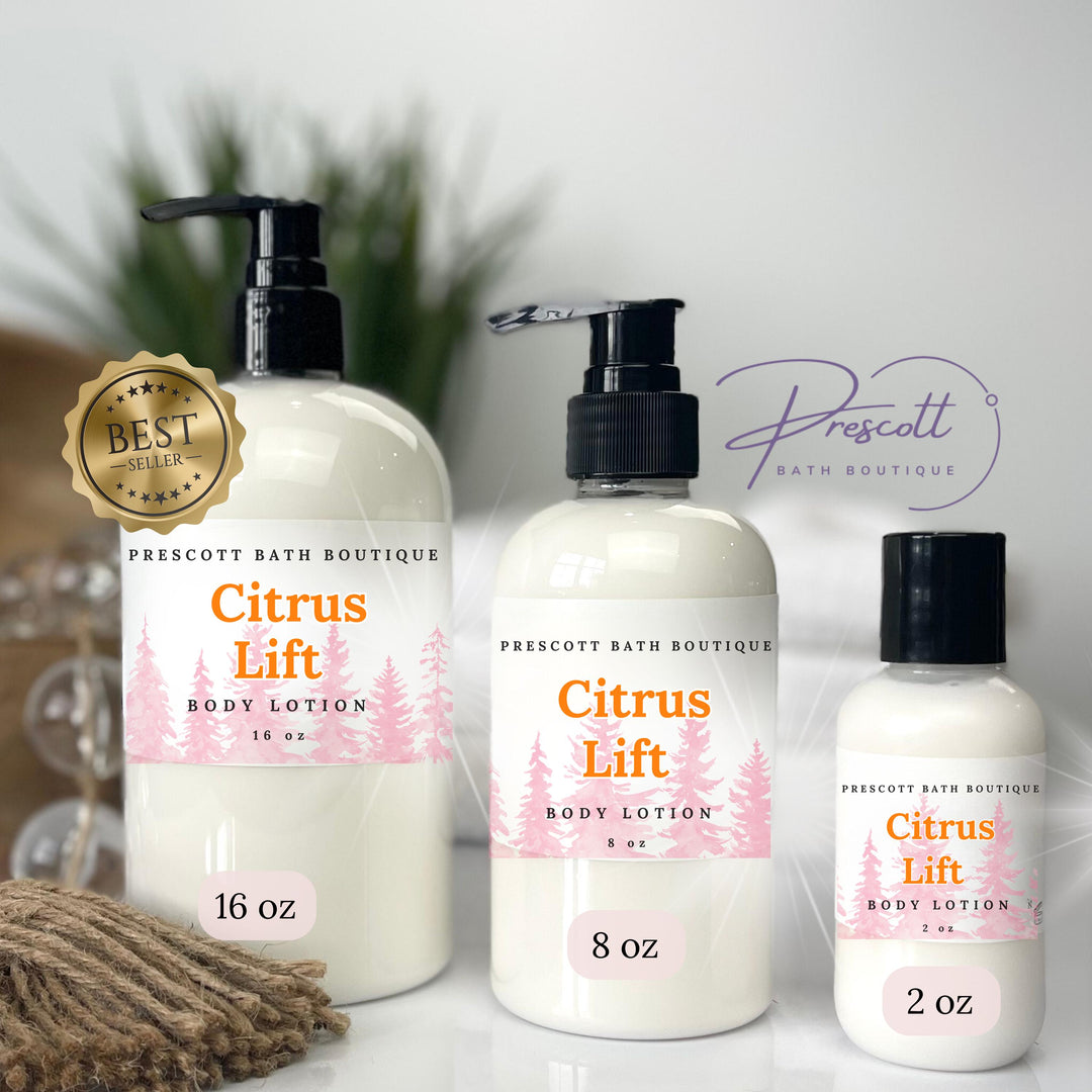Citrus Lift Essential Oil Body Lotion, Natural Hand and Body Cream, Essential Oil Skincare, Spa Gift for Her or Him, Handmade Gift for Wife