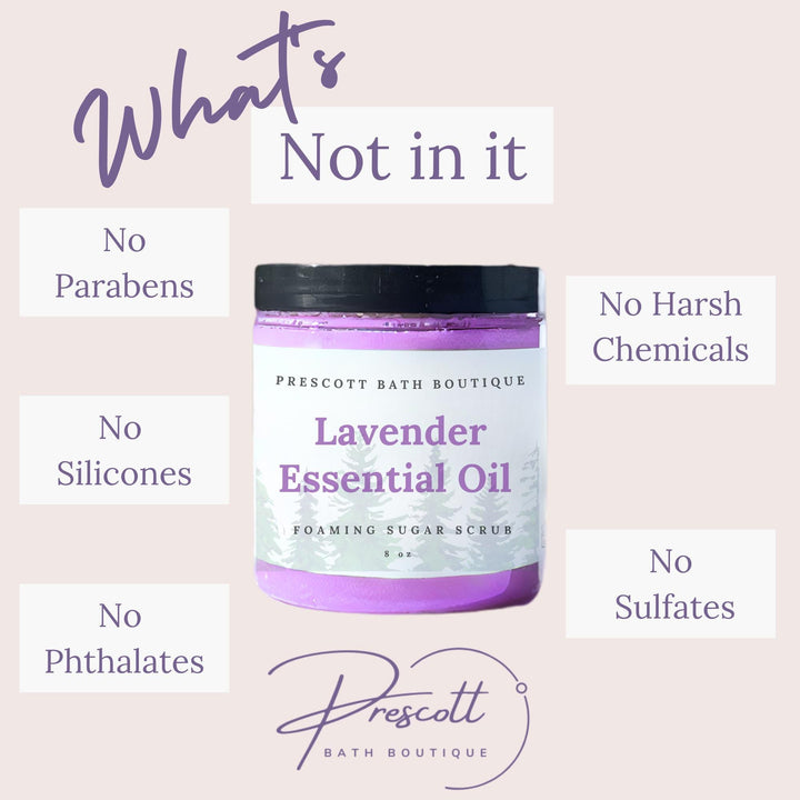 Lavender Essential Oil Whipped Sugar Scrub, Shea Body Scrub, Vegan Body Polish, Spa Gift for Wife, Gift for Teen Girl, Bath and Body Gift